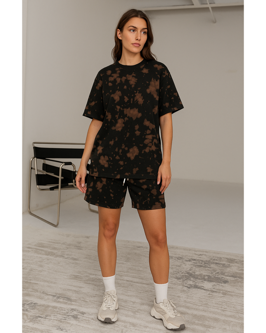 Unisex Tie-Dye Oversized T-Shirt + Shorts Co-ord Set