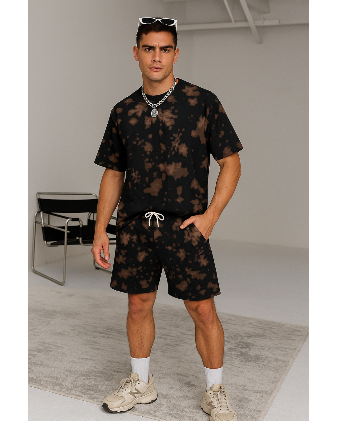 Unisex Tie-Dye Oversized T-Shirt + Shorts Co-ord Set