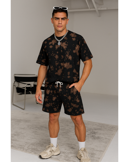 Unisex Tie-Dye Oversized T-Shirt + Shorts Co-ord Set