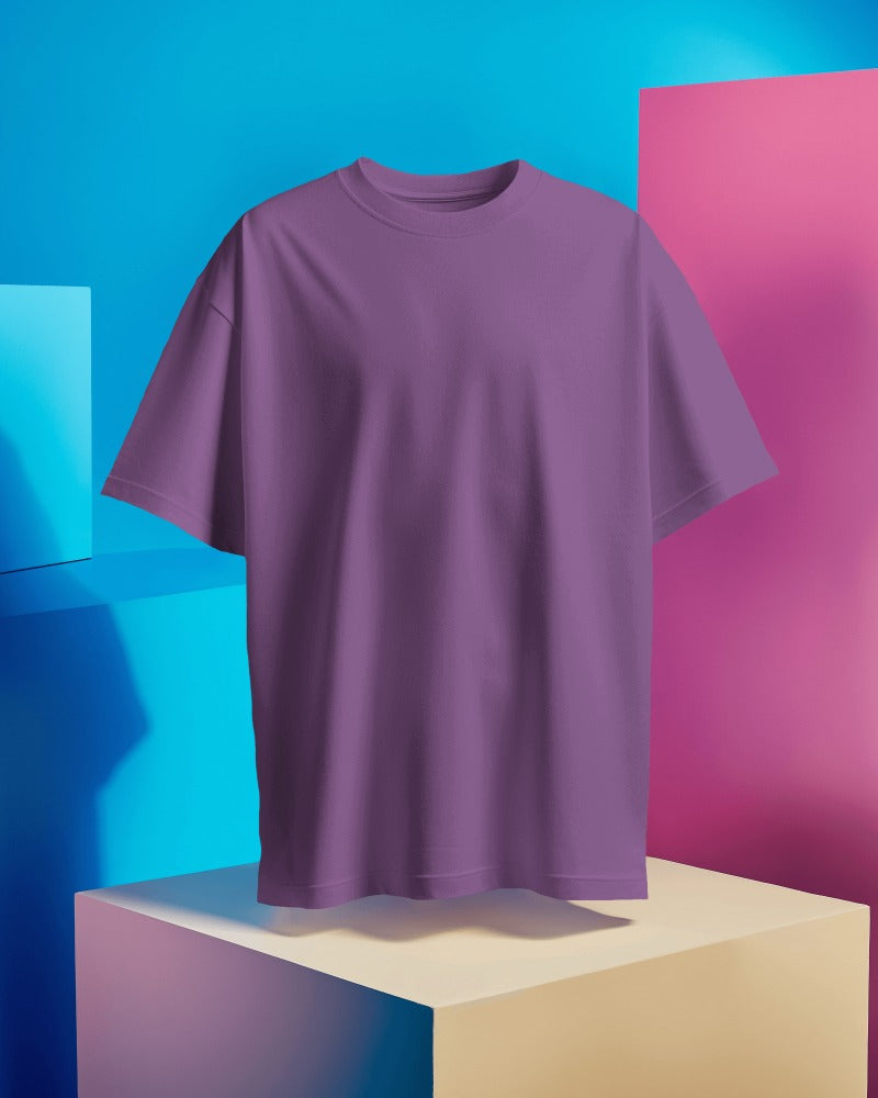 Men Solid Purple Regular T-Shirt.