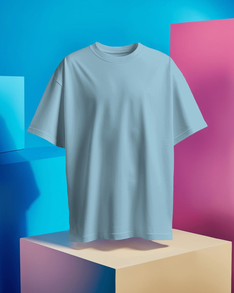 Men Solid Blue Regular T-Shirt.