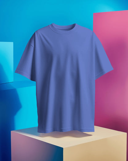Men Solid Blue Regular T-Shirt.