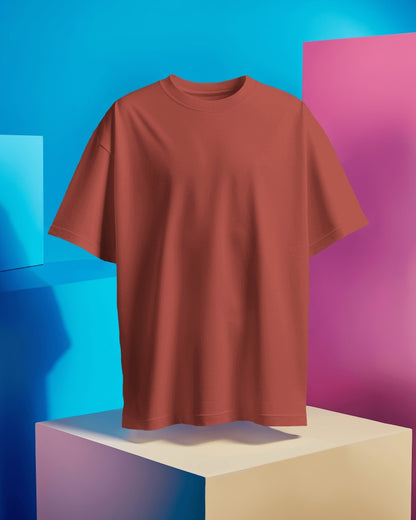 Men Solid Red Regular T-Shirt.
