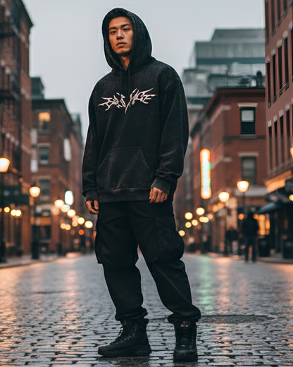 Unisex Acid Washed Graphic Hoodie