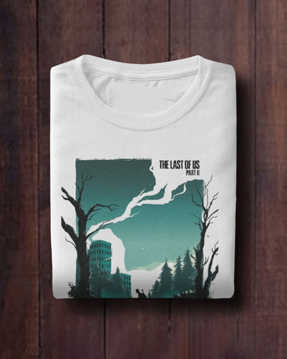 Men White Printed T-Shirt.