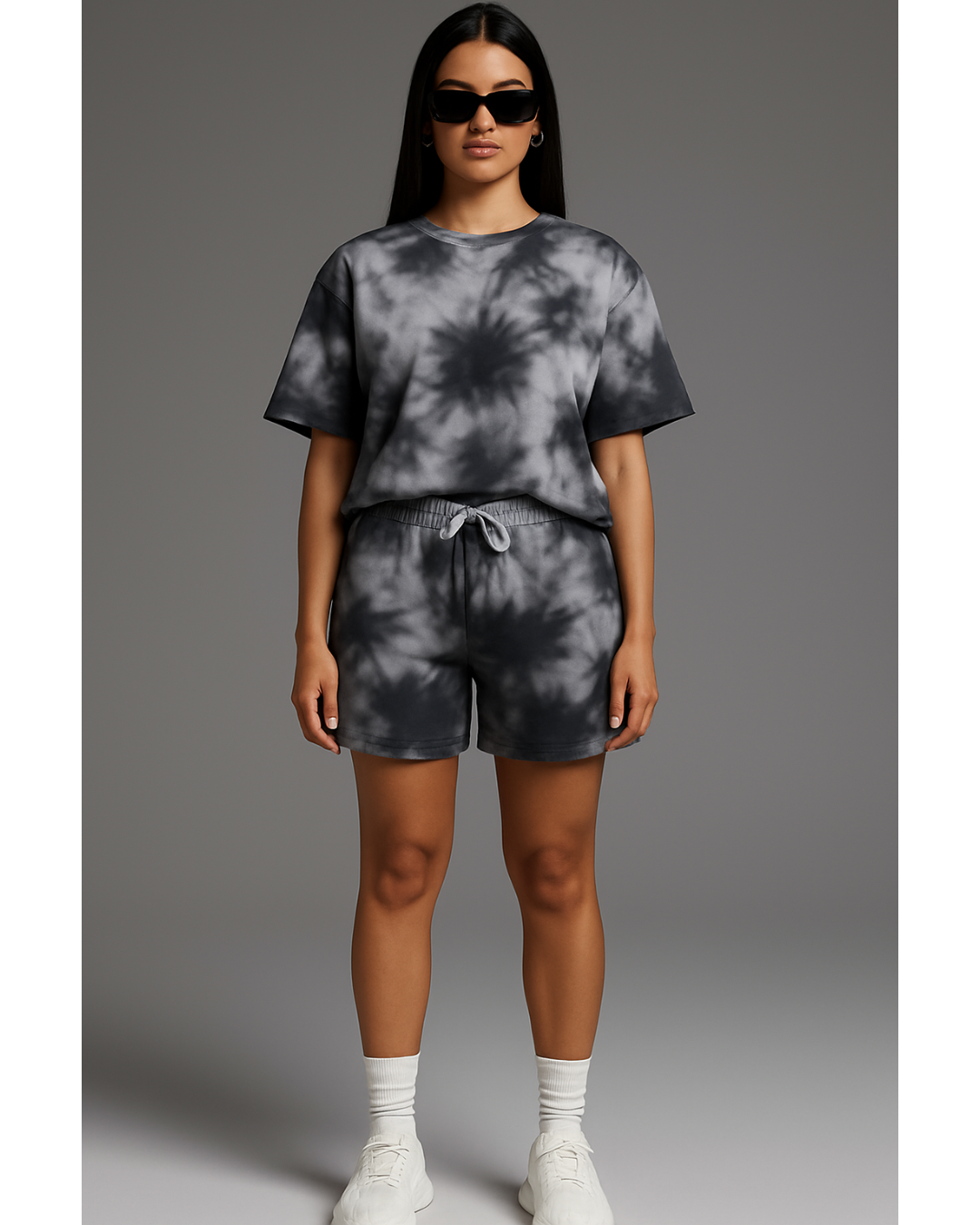 Unisex Tie-Dye Oversized T-Shirt + Shorts Co-ord Set