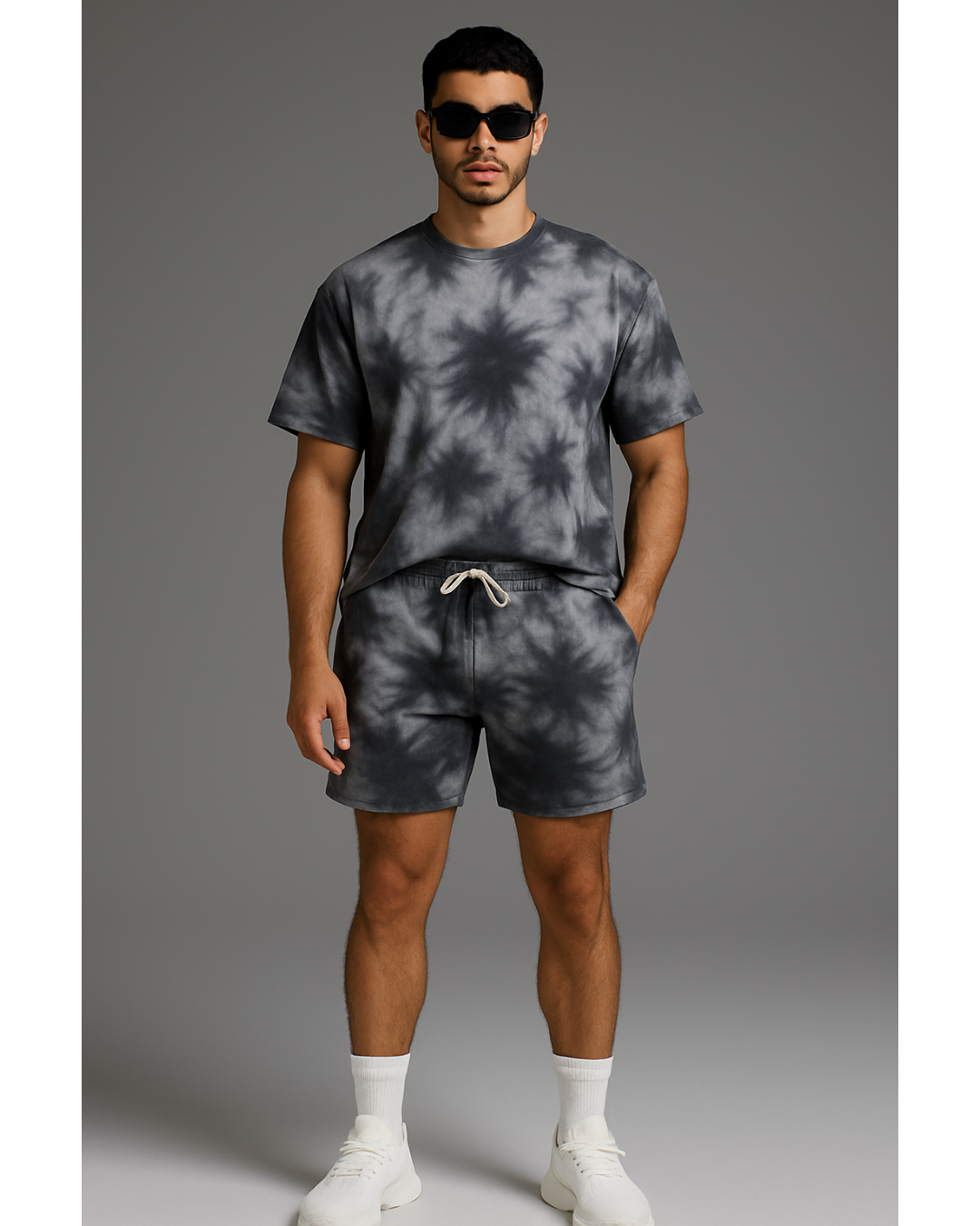 Unisex Tie-Dye Oversized T-Shirt + Shorts Co-ord Set