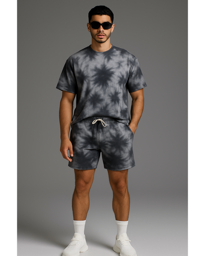 Unisex Tie-Dye Oversized T-Shirt + Shorts Co-ord Set