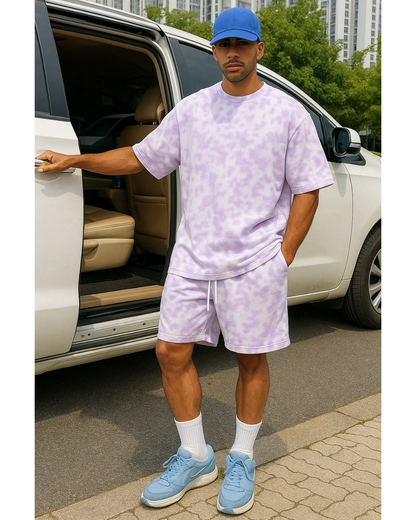 Unisex Tie-Dye Oversized T-Shirt + Shorts Co-ord Set